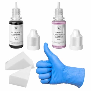 Kit de tinte de reparación de cuero negro para asientos desgastados con pintura de volante de coche BRISTOL - Imagen 1 de 2