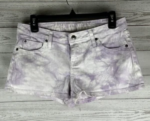 Zana Di Jeans Jean Shorts Juniors Size 9 Purple White Tie Dye Denim Casual Style - Picture 1 of 12