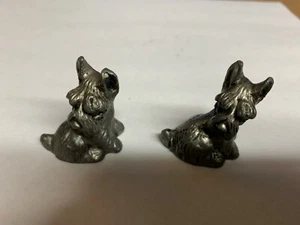 2 Solid Pewter Scottie Dog Figurine (T3) - Picture 1 of 5