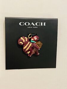 Coach Squirrel Mini Charm for Necklace, Bracelet, or Key Fob, Resin, brass
