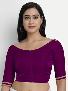 Indian Designer Women's Readymade Silk Indian Ethnic Sari, Choli Crop Top Blouse