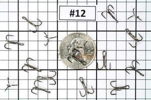 50x #12 Treble Fishing Hooks 2X Strong Sharpened Carbon Steel Jig Lure BN USA! - Picture 1 of 5