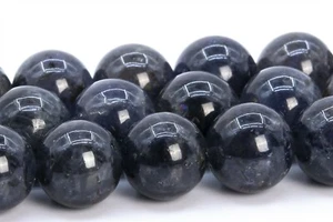 10MM Genuine Natural Dark Blue Iolite Beads Grade AA Round Gemstone Loose Beads - Picture 1 of 4
