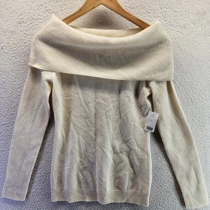 Suéter ligero con capucha Banana Republic para mujer XS tejido marfil lana cachemir nuevo con etiquetas - Imagen 1 de 15