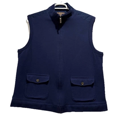 Tasso Elba Quilted Combo Vest Men’s Size XL Navy Blue - Image 1 of 4