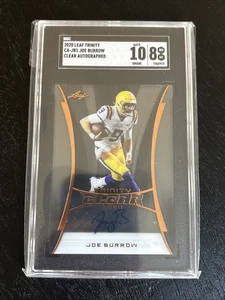 2020 Joe Burrow Leaf Trinity Clear Autograph Rookie RC SGC 8 AUTO 10 - Bild 1 von 2