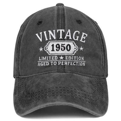 75º Cumpleaños Regalos para Mujer Hombre Vintage 1950 Gorra de Béisbol Ideas Regalo Mamá Foto 1 de 4