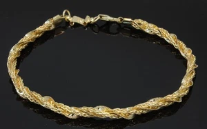 9 Carat Yellow Gold 2  x Chain Twisted Bracelet 7.75" (80.25.808) - Picture 1 of 5