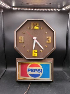 Rare 1985 Vintage Pepsi Cola Large Wall Clock Good Working Condition 20"x13.5" - Picture 1 of 3