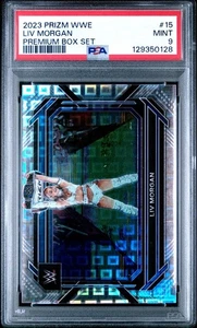 Liv Morgan 2023 Panini Prizm Premium Pandora Prizm WWE #15 Smackdown/199 PSA 9 - Imagen 1 de 2