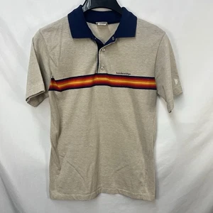 VINTAGE 80S H. WOLF & SONS BRECKENRIDGE COLORADO RAINBOW STRIPE POLO SIZE S USA - Picture 1 of 6
