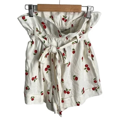 Anthropologie FARM RIO Mini Pitanga Cherry Paperbag Shorts XS NWT - Image 1 of 4