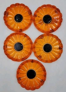 Set Of 6 Lucite Coasters Flowers MCM Acrylic Read - Picture 1 of 3