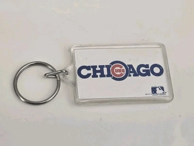 Chicago Cubs MLB Vintage 80's Acrylic Keychain With Ring Rare - Image 1 of 4