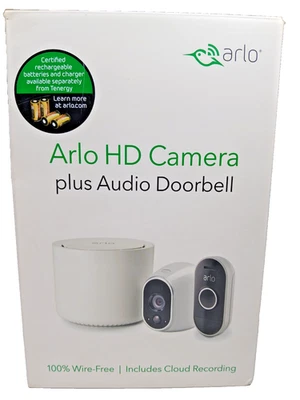 New In Box Arlo Pro HD 100% Wire-Free Camera Plus Audio Doorbell. - Image 1 of 4