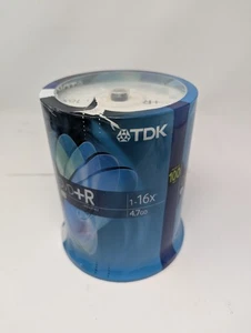 TDK DVD+R Recordable 1-16x 4.7GB/Go 100 PACK Spindle Sealed - Picture 1 of 3