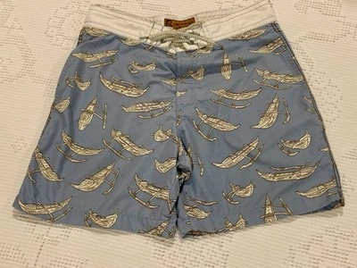 Dietrich Varez Reyn Spooner Swim Shorts Trunks Outrigger Canoes Print Sz 30 - Image 1 of 4