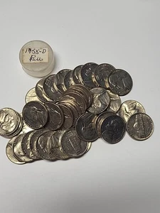 1955 D BU Jefferson Nickel 40pcs Roll - Picture 1 of 2