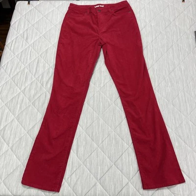 Lands End Corduroy Pants Womens 10 Red Low Pile Mid Rise Straight Leg *33x33 EUC - Image 1 of 4