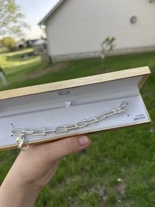 Mia Fiore Italian U-Link Chain Bracelet – 8” Silver Plated Bronze – NWT - Picture 1 of 7