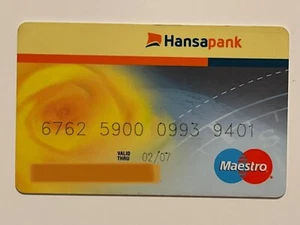 Tarjeta de crédito Hansabank MasterCard▪️Estonia▪️Hansabank▪️Maestro▪️Expirada en 2007 - Imagen 1 de 2