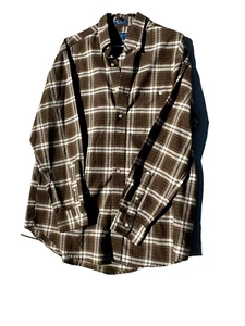 VINTAGE TOWNCRAFT Shadow Plaid sz M button collar Shirt - Picture 1 of 4