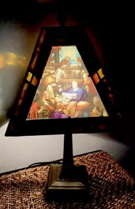 Golden Treasures Nativity Scene Stained Glass Lamp 19” Cracker Barrel - Picture 1 of 1