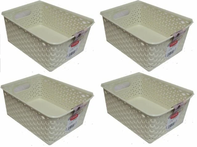 Curver Single Unit Plastic My Style Basket, Vintage Cream White