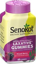 Senokot Laxative Gummies Natural Senna Constipation Relief Mixed Berry 60 Count