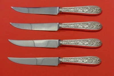 Juego de cuchillos para carne de plata esterlina Corsage by Stieff 4 piezas HHWS hechos a medida 8 1/2" Foto 1 de 4