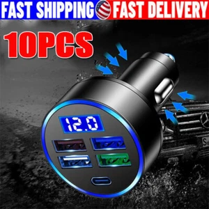 5 USB Port Super Fast QC3.0+PD Car Charger Adapter for Samsung Android cell lot - Picture 1 of 21