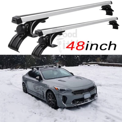 For KIA Stinger 48" Silver Top Roof Rack Cross Bar Luggage Cargo Carrier w/Lock Foto 1 de 4