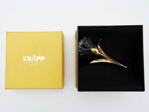 SWAROVSKY ♛ Brosche Bleikristall KOENIGSLILIE Gold Neuwertig Etui EUR 120 SELTEN