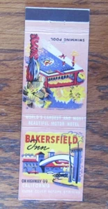 BAKERSFIELD, CALIFORNIA: BAKERSFIELD INN MATCHBOOK MATCHCOVER -B - Picture 1 of 3