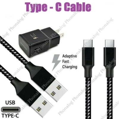USB Fast Charger Wall Power Adapter 10Ft Long Type C Cable For Samsung Android - Image 1 of 4
