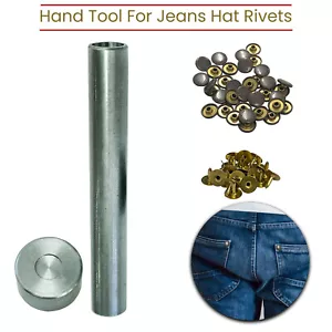 9mm Jeans Rivets 2 Parts Fixing Hand Tool for Leather Jackets Handbags Clothing - Picture 1 of 12