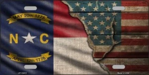 North Carolina Amerikanische Flagge Nummernschild Blechschild Plakette Kunst Wanddeko - Bild 1 von 1