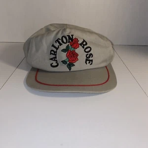 Vintage ‘Carlton Rose’ SnapBack Hat Cap Grey Adjustable Embroidered -Made In USA - Picture 1 of 5