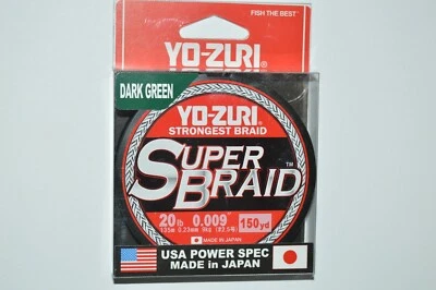 yo zuri super braid pe line superbraid 20lb 150yds dark green made in Japan - Image 1 of 3