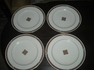 4 Noritake Diamond Trace 8 1/4" salad plates used - Picture 1 of 6