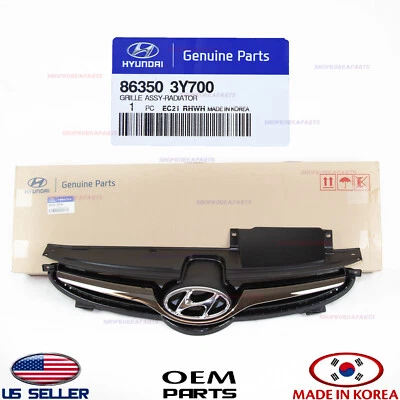 Grelha de radiador superior parachoque dianteiro original do fabricante com emblema 2014-16 Elantra Sedan - Imagem 1 de 2