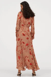 Johanna Ortiz x H&M Creped Wrap Front Dress Size S Maxi Cocktail - Picture 1 of 13