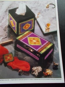 Viktorianisches Set Kunststoff Leinwand Muster - Spieluhr, Schal Folie & Taschentuchbox - Bild 1 von 3