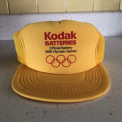Baterías Kodak 1988 Olympic Hat Malla Trasera Snapback Estilo Camionero Foto 1 de 4