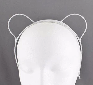 Silver sparkly bear mouse ears headband hair band accessory animal cat kitten - Picture 1 of 6