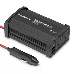Maxboost 300W Power Inverter Dual 110V AC Outlet and 2.4A/24W USB Car Charger - Picture 1 of 6