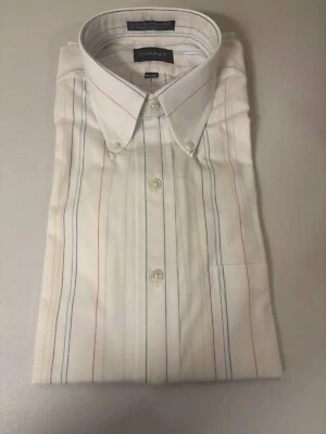 Camisa de vestir Gant para hombre color rayas Heritage tela ancha algodón polietileno 15,5 35 Foto 1 de 4