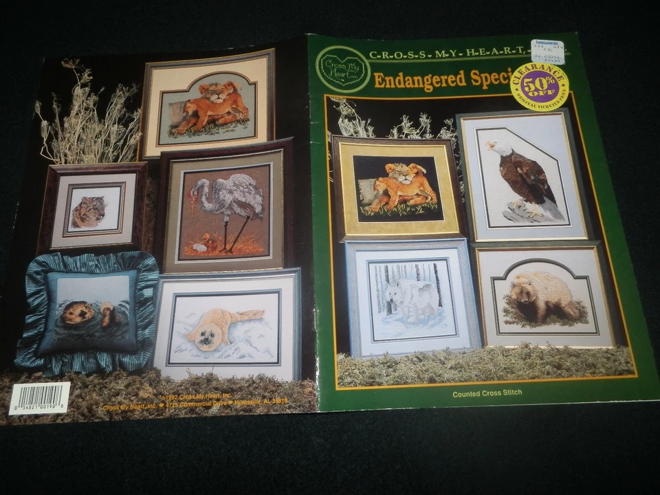 CROSS MY HEART ENDANGERED SPECIES II    CROSS STITCH  LEAFLET NEW - Image 1 of 1