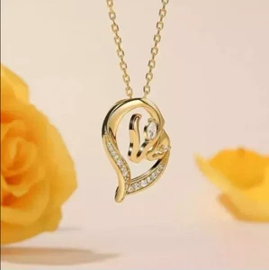 Marquise Cut 1.00Ct Lab Created Diamond Women Fancy Pendant 14K Yellow Gold Over - Picture 1 of 3