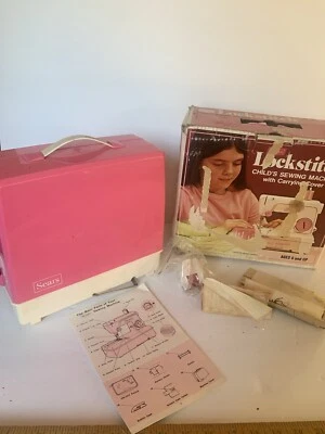 Vintage Sears Lockstitch Child’s Sewing Machine W/ Storage Case In Original Box - Image 1 of 4